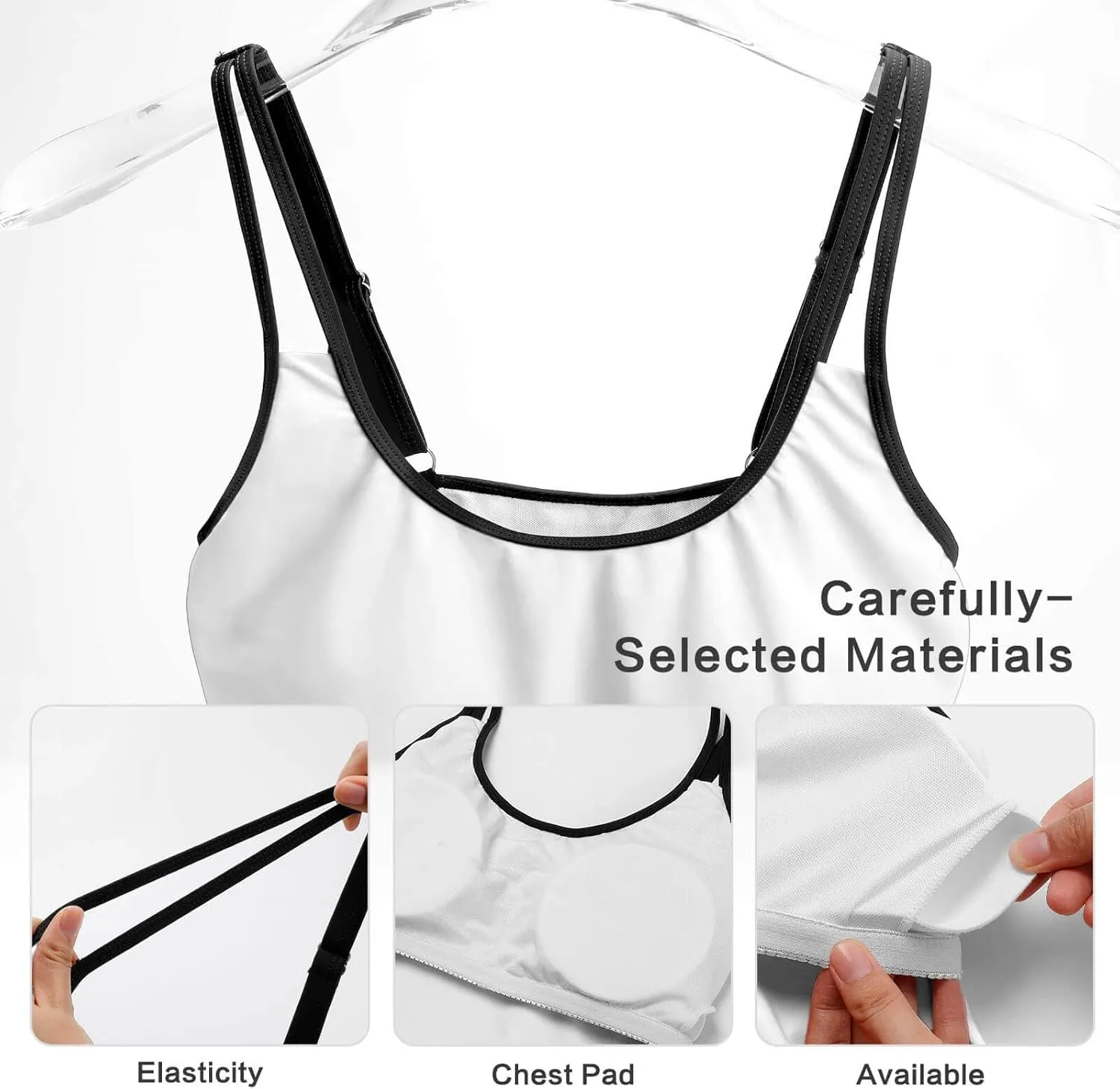 Women's Bikini Two Piece Bathing Suits Swim Tank Top with Boyshorts