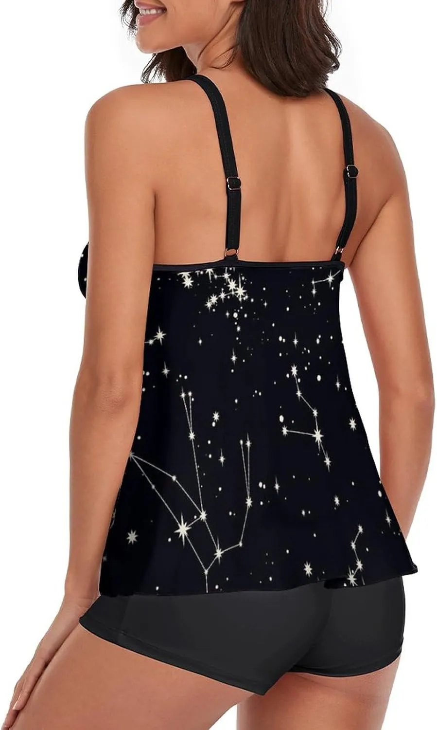 Women's Bikini Two Piece Bathing Suits Swim Tank Top with Boyshorts