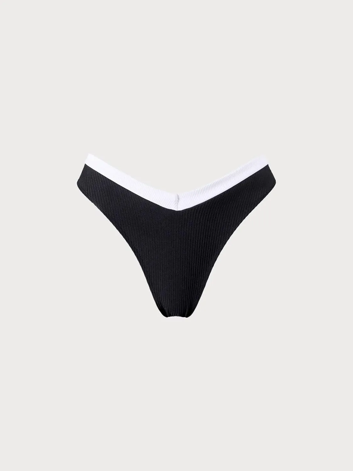 Women's cheecky Contrast Trim Triangle Bikini Set Sexy Bikini Top & Bottom