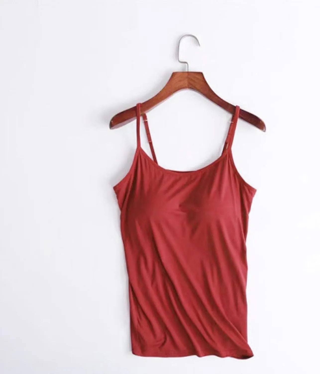 Women's Cotton Camisole Tops Adjustable Spaghetti Strap Casual Cami Vest Summer Soft Built in Bra Cami Shirts