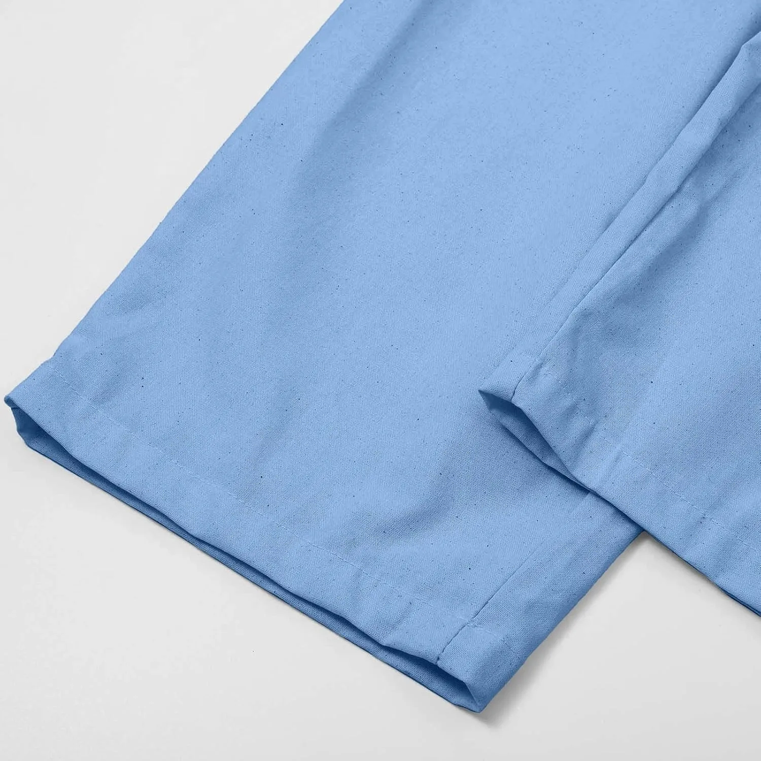 Women's Cotton Linen Micro Flared Pants Solid Summer Drawstring Wide Leg Pants Elastic Palazzo Trousers with Pockets
