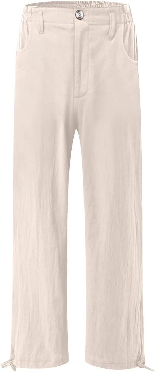 Women's Fall 2024 Pants High Waist Straight Leg Pants Business Casual Button Work Pants Trousers with Pockets