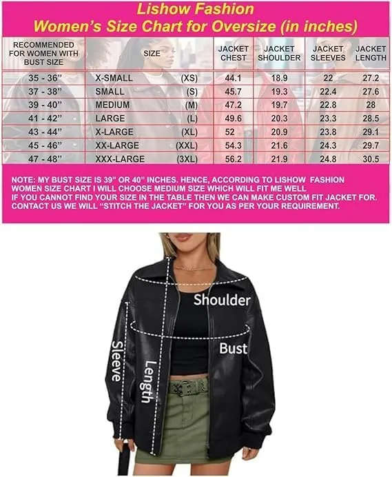 Womens Fashion 90'S Ultra Vintage Oversized Stripe Biker Rider Moto Genuine Leather Bomber Jacket
