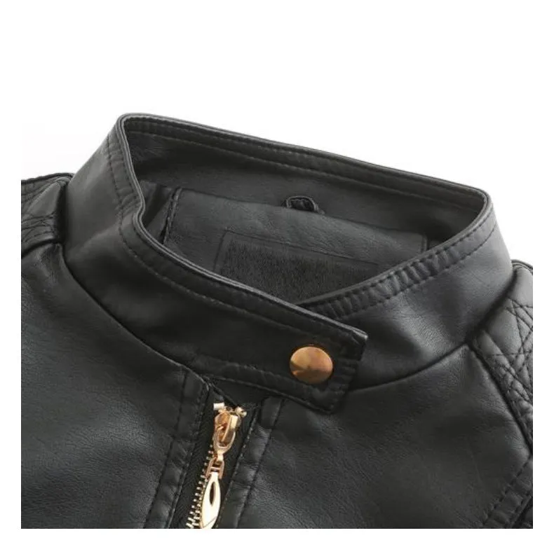Women's Faux Biker Leather Motorcycle