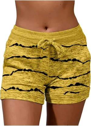 Women's High Waisted Beach Shorts 2025 Prime of Day Striped Loose Fit Elastic Drawstring Summer Vacation Short with Pocket