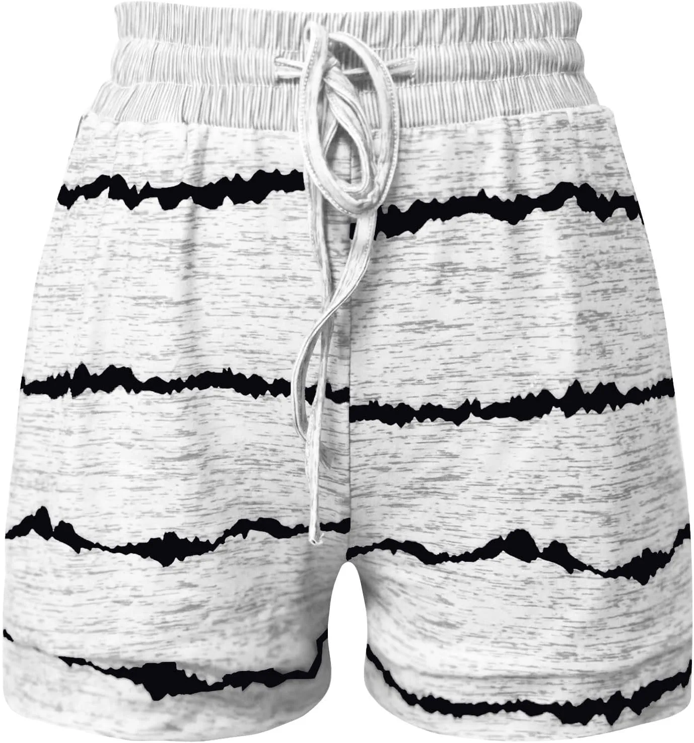 Women's High Waisted Beach Shorts 2025 Prime of Day Striped Loose Fit Elastic Drawstring Summer Vacation Short with Pocket