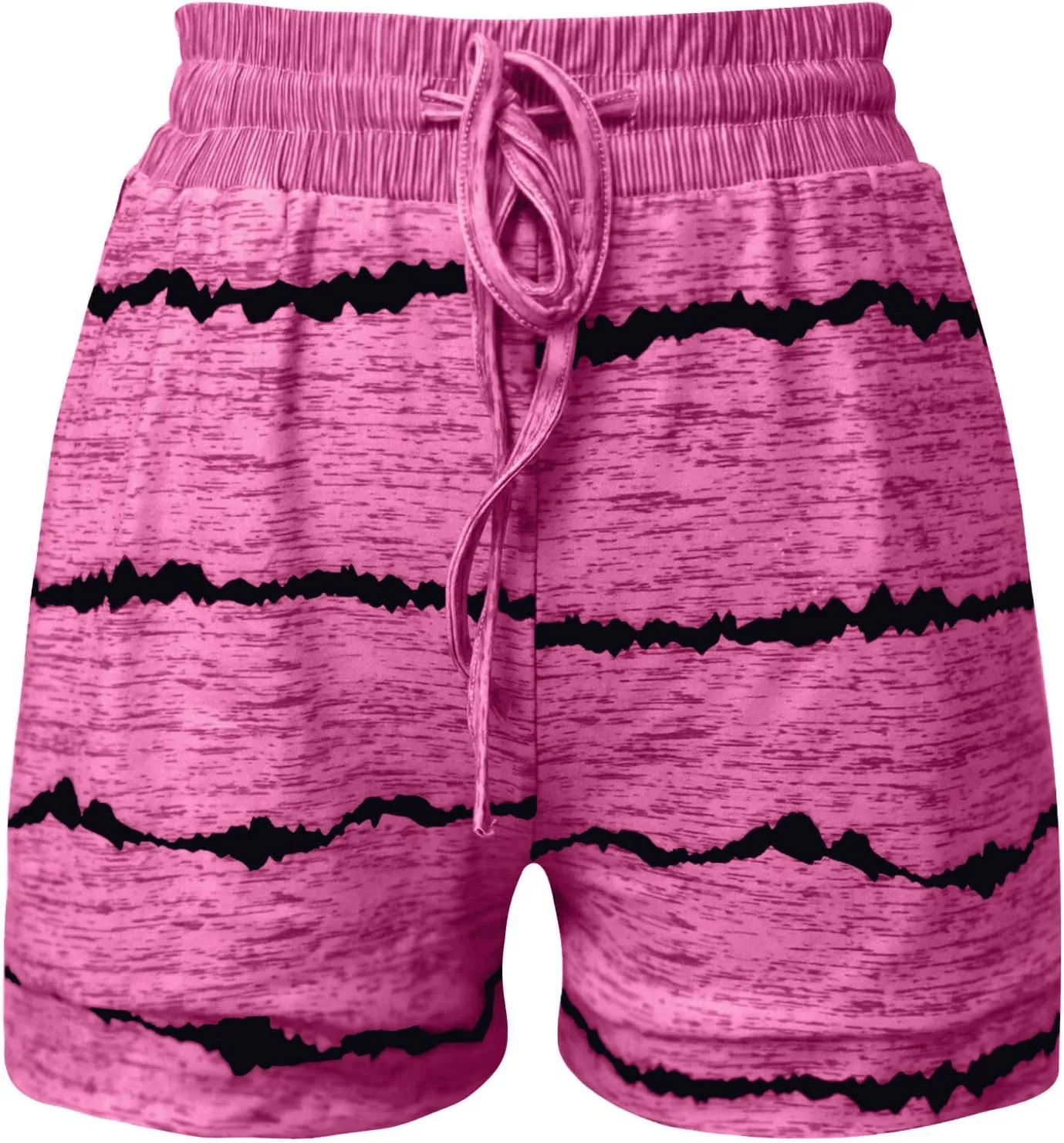 Women's High Waisted Beach Shorts 2025 Prime of Day Striped Loose Fit Elastic Drawstring Summer Vacation Short with Pocket