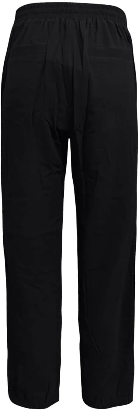 Womens Linen Pants Casual Summer High Waisted Drawstring Tapered Pants Baggy Sweatpants with Pockets Travel Trousers