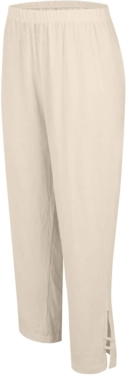Womens Linen Pants Wide Leg Elastic High Waisted Palazzo Pants 2025 Summer Boho Floral Flowy Beach Trousers with Pockets