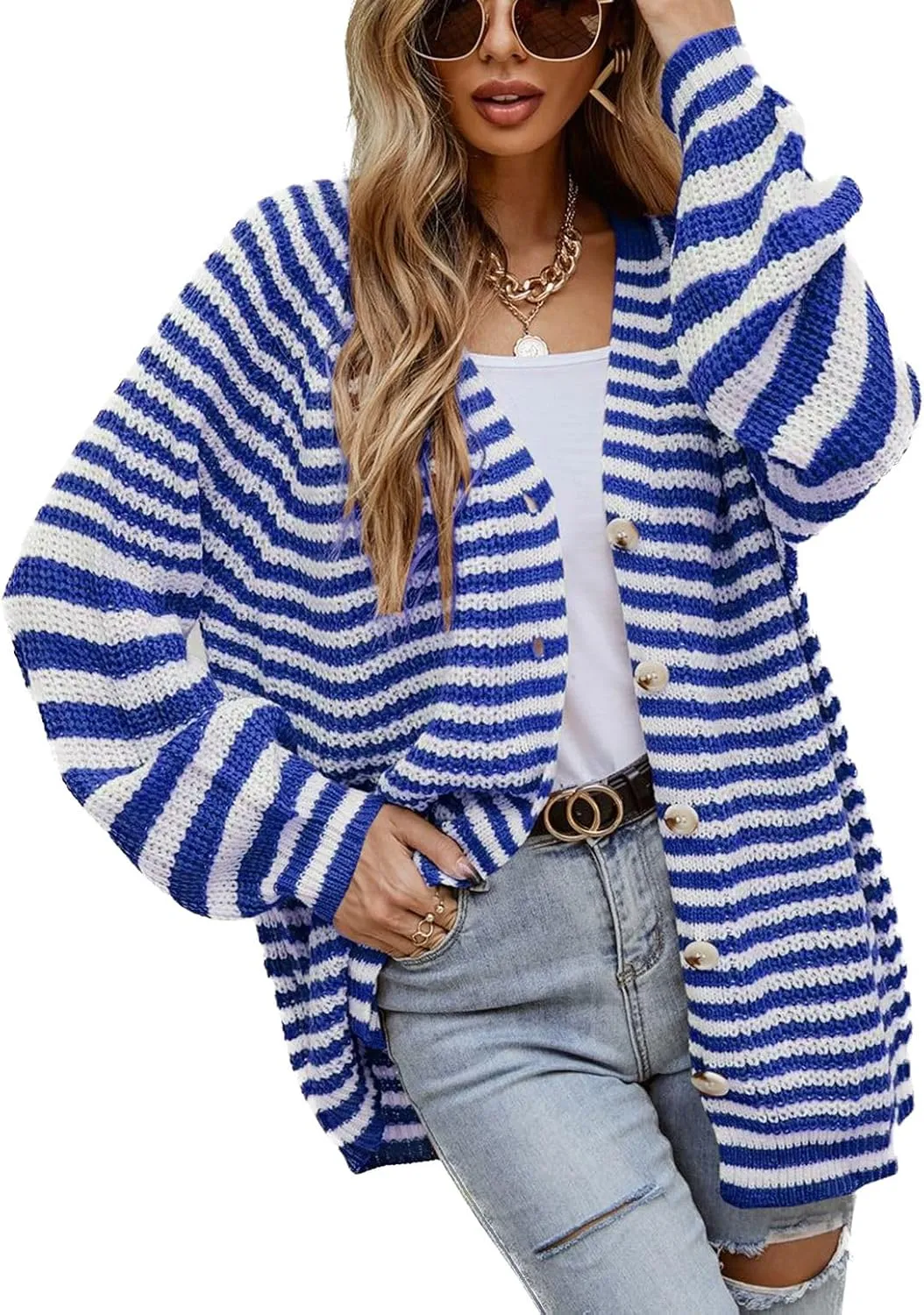 Women's Long Sleeve Cardigan Sweater Winter Sweater Warm Button Down Soft Fall Loose Acrylic Casual Spring