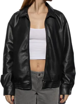 Women's Oversized Leather Jacket, Women's Oversized Leather Bomber Jacket, Premuim Plus Size Womens Jacket