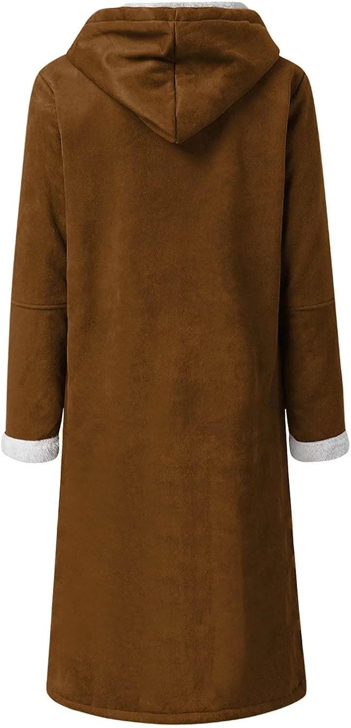 Womens Plus Size Sherpa Lined Jacket 2024 Duffle Toggle Fleece Trench Coat Trending Fall Winter Clothes Outwear Coats