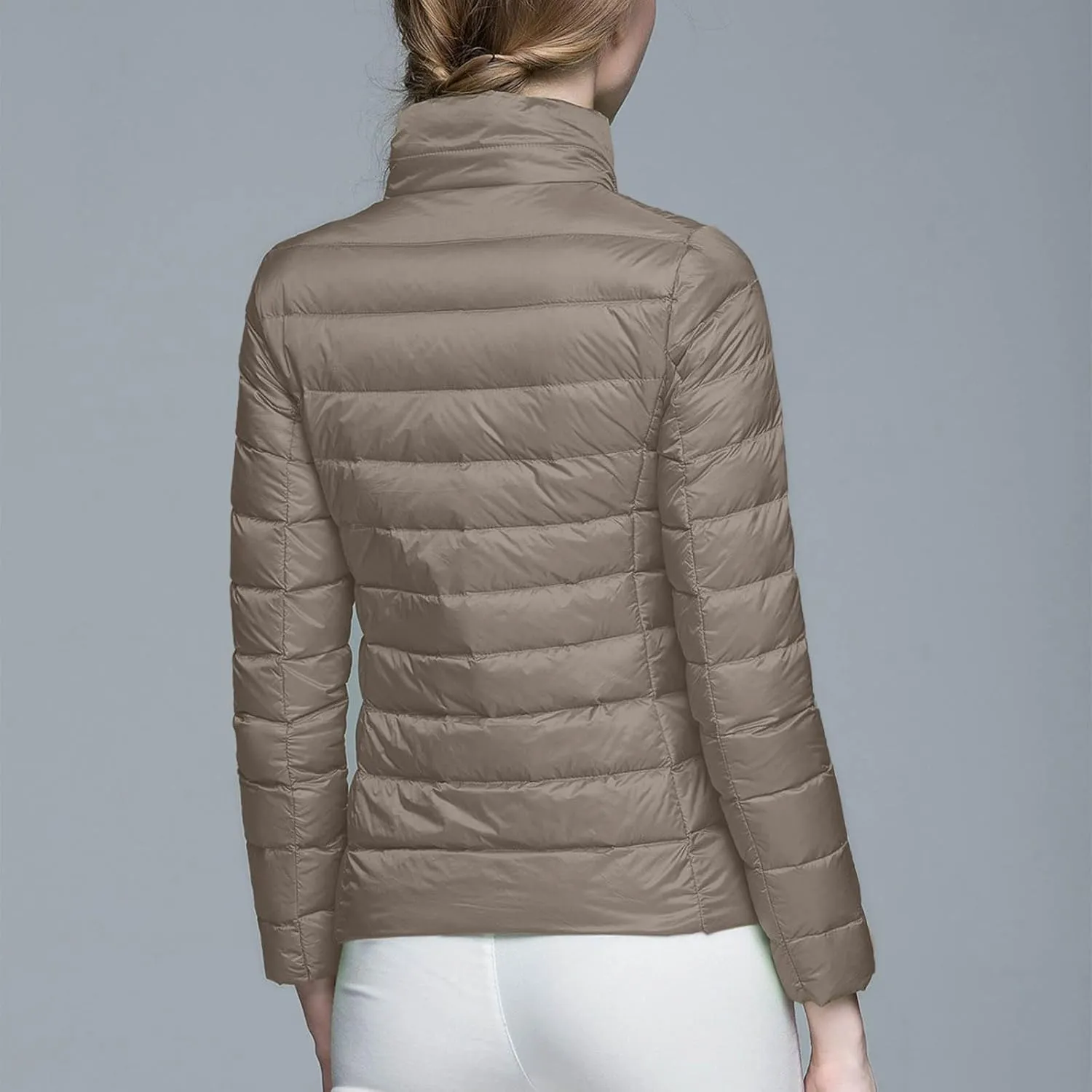 Womens Puffer Jacket 2025 Winter Warm Packable Down Jacket Lightweight Slim Fit Hooded Jacket Short Duck Down Coat