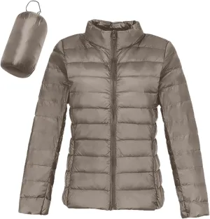 Womens Puffer Jacket 2025 Winter Warm Packable Down Jacket Lightweight Slim Fit Hooded Jacket Short Duck Down Coat