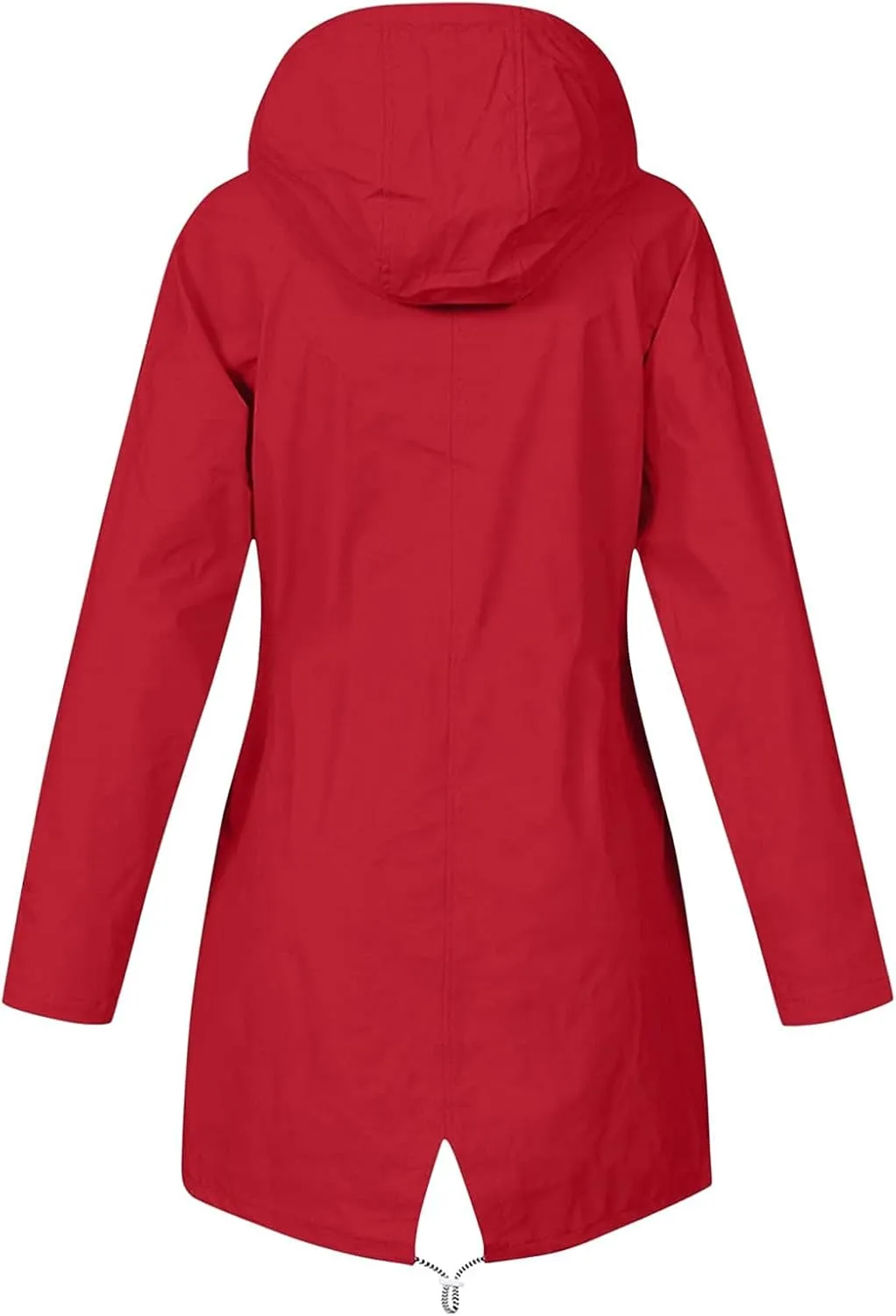 Women's Raincoat Windbreaker Zipper Hoodies Rain Jacket Waterproof Lightweight Outdoor Rain Coat Hooded Trench Coats