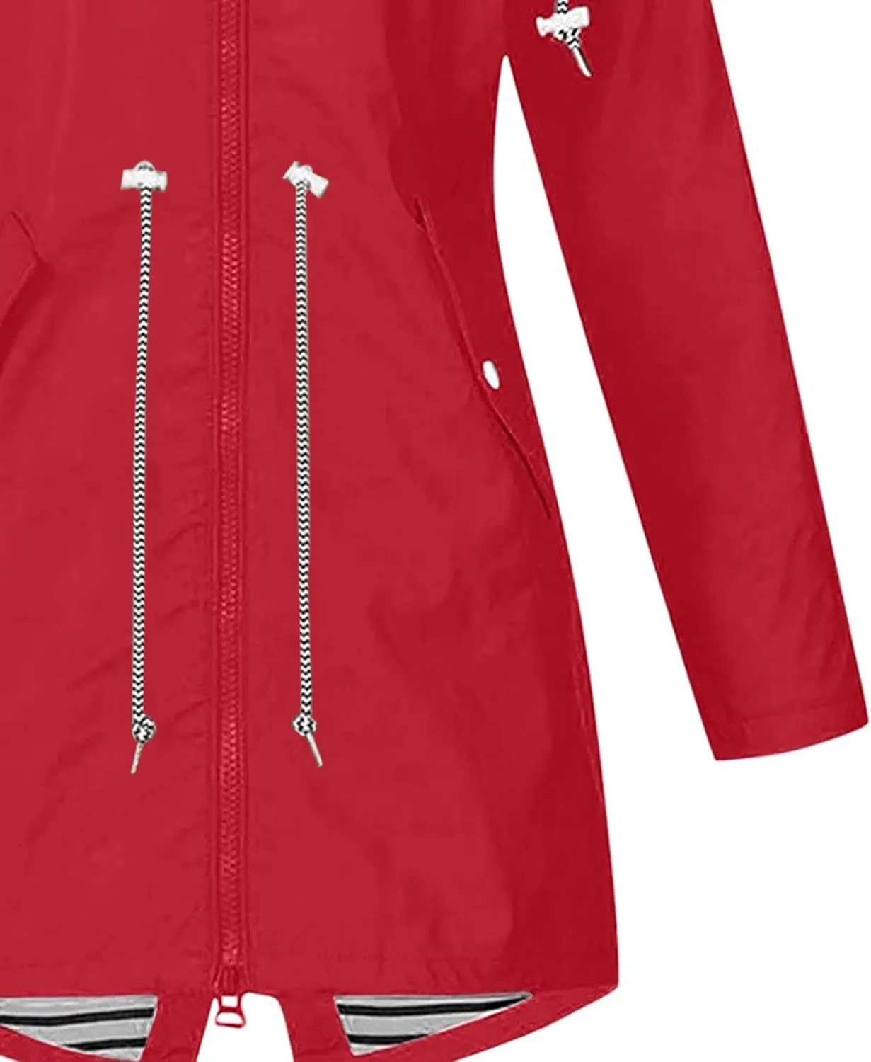 Women's Raincoat Windbreaker Zipper Hoodies Rain Jacket Waterproof Lightweight Outdoor Rain Coat Hooded Trench Coats