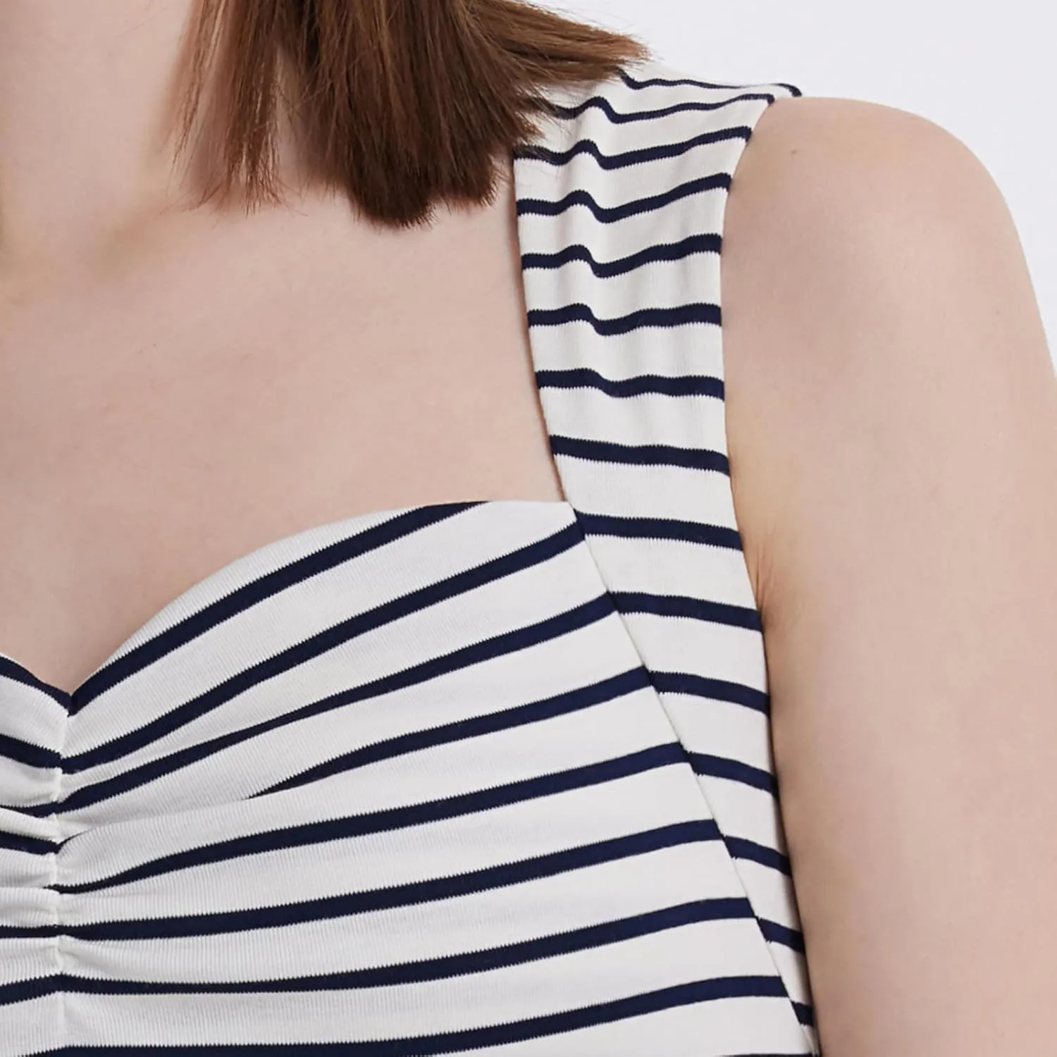 Women's Ribbed Sweater Tank Top Business Casual Slim Fitted Striped Knitted Tops