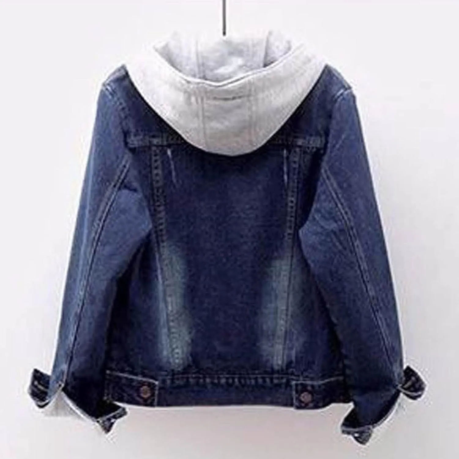 Womens Sherpa Fleece Lined Hoodie Denim Jacket 2022 Winter Jean Jacket Coats Oversized Long Sleeve Trucker Jacket Coat