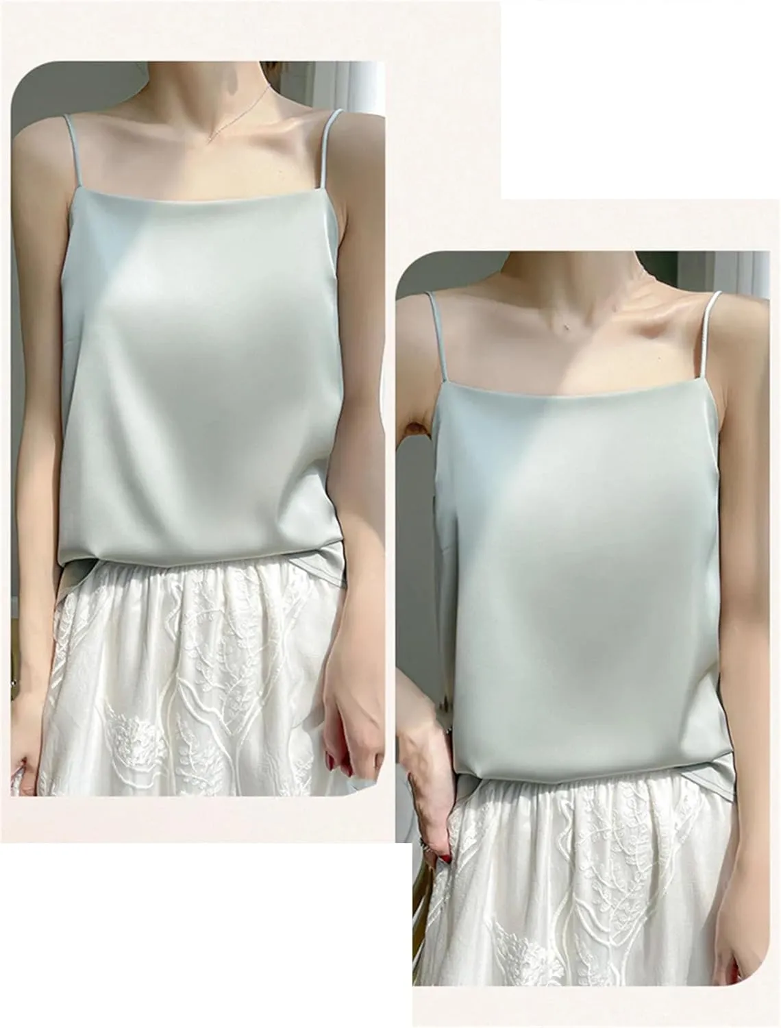 Women's Silky Camisole Sexy Suspender Top Thin Style Sling Satin Tank Tops