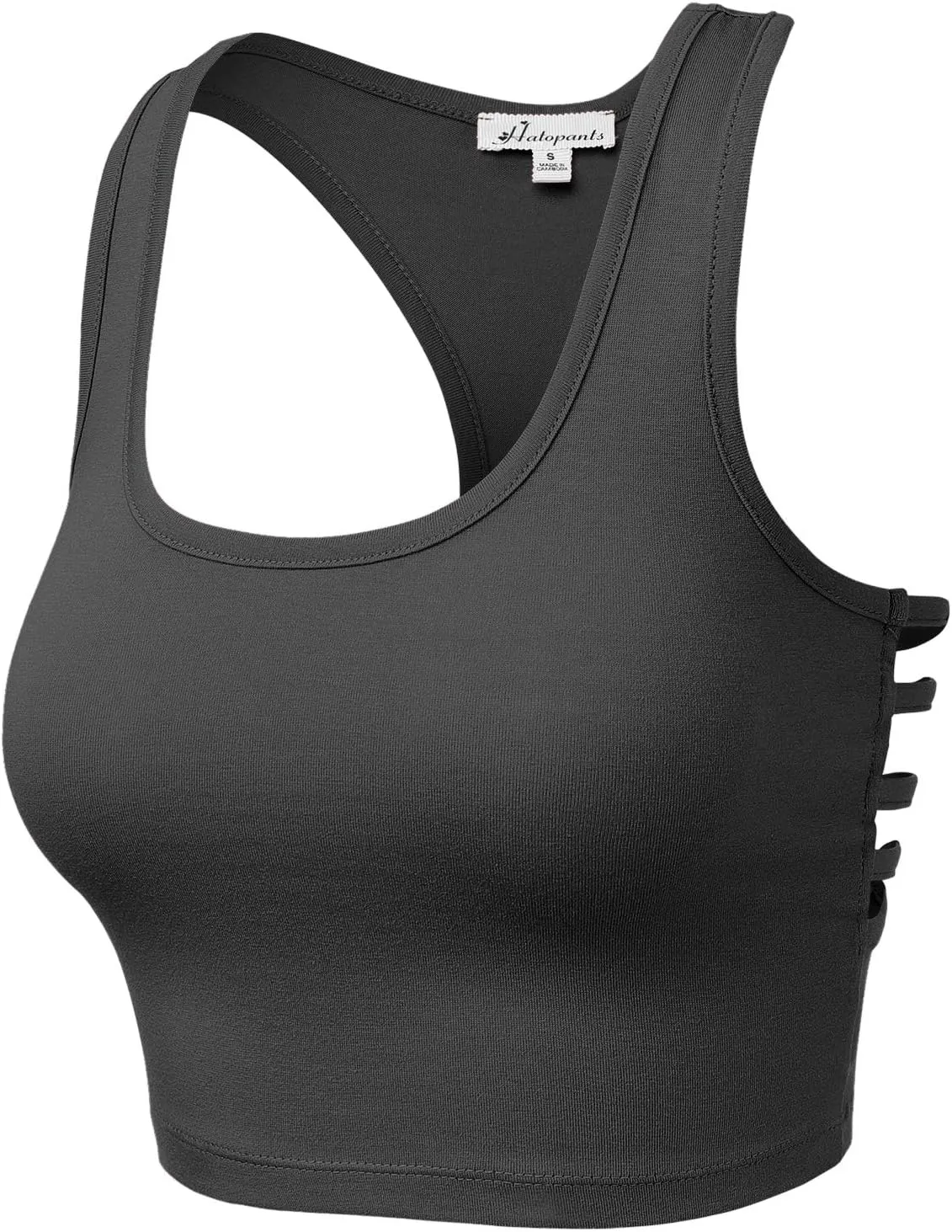 Women's Sleeveless Racerback Crop Tank Top Camisole Backless Scoop Neck Shirts
