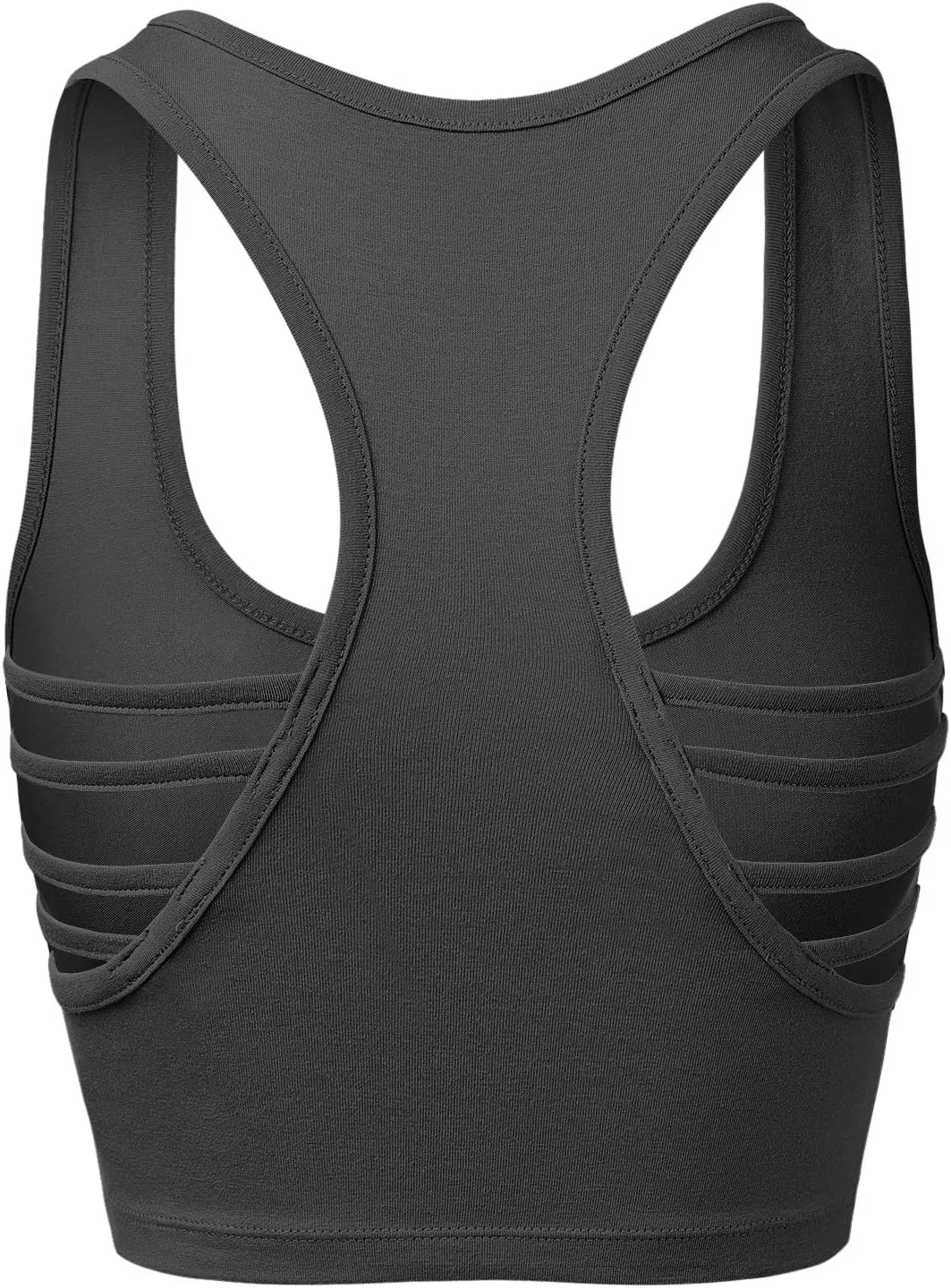 Women's Sleeveless Racerback Crop Tank Top Camisole Backless Scoop Neck Shirts