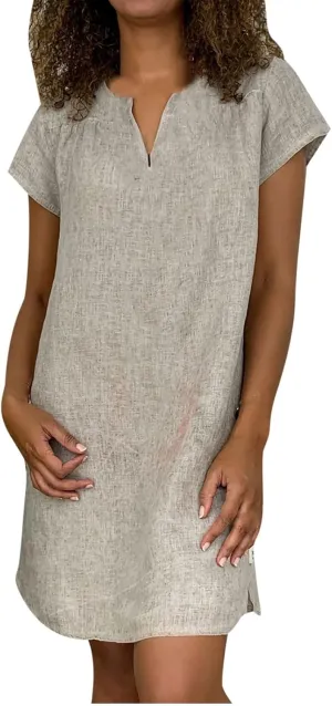 Womens Summer Cotton Linen Dress Sleeveless V Neck Loose Keen Length Long Dresses Comfy Casual Plus Size Maxi Dress