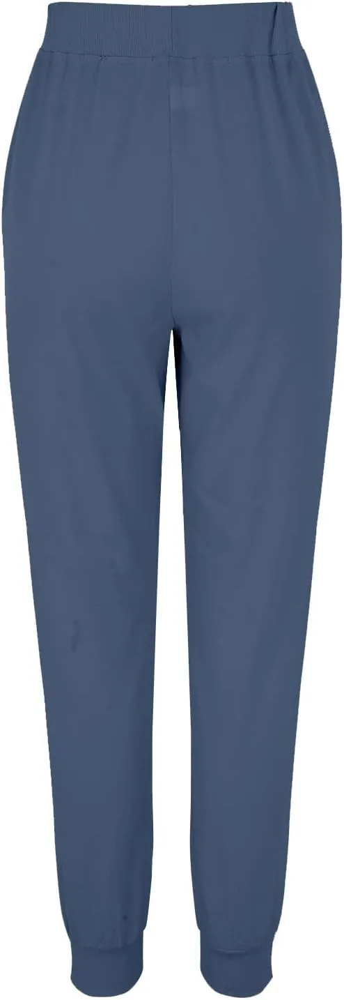 Womens Tapered Pants Casual Cotton Linen Pants Elastic Waist Linen Joggers Drawstring Pants with Pockets Trousers