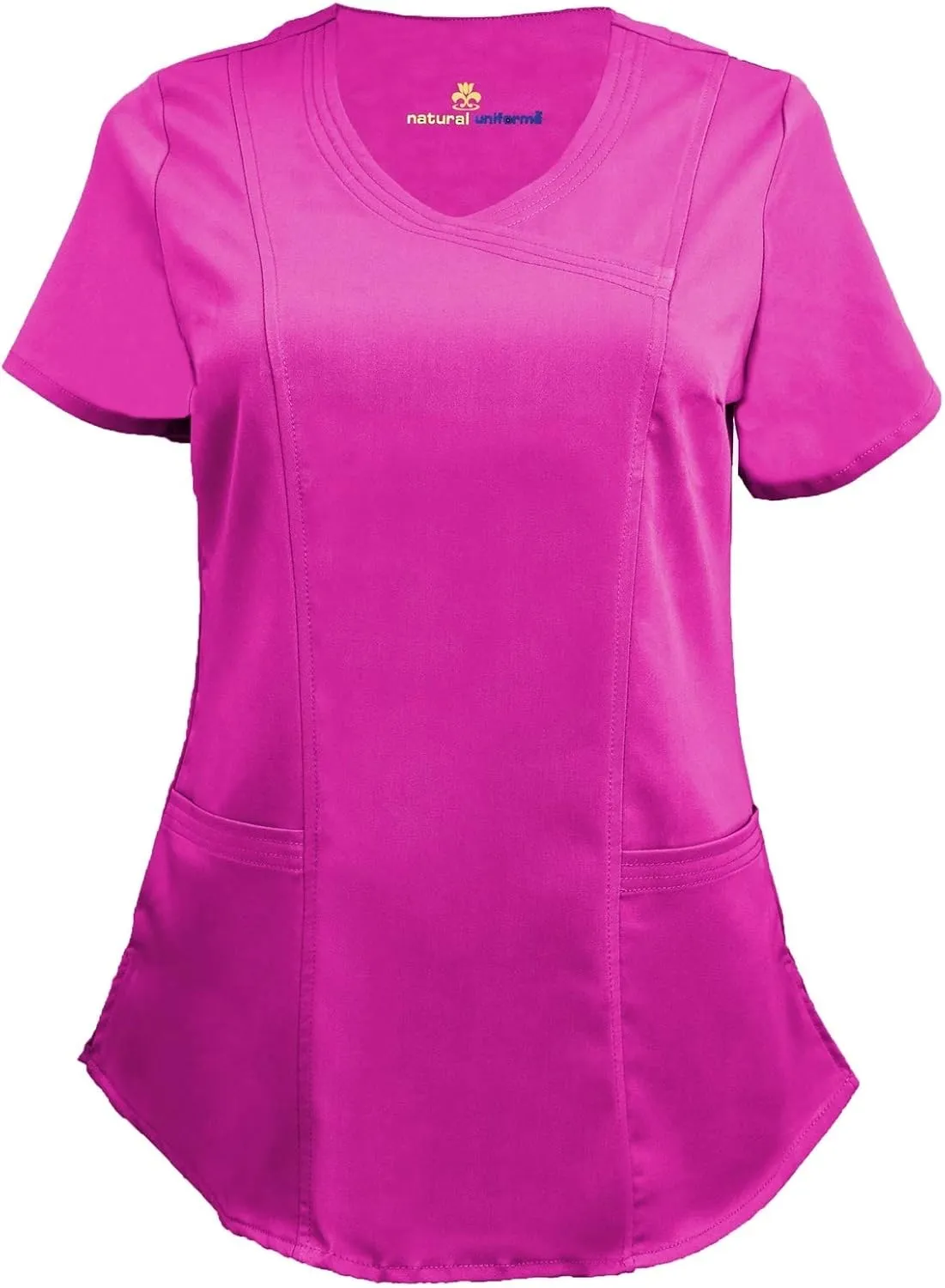 Women's Ultra Soft Modern Fit Mock Wrap Stretch Work Uniform Top and Pant Set 8201-9200