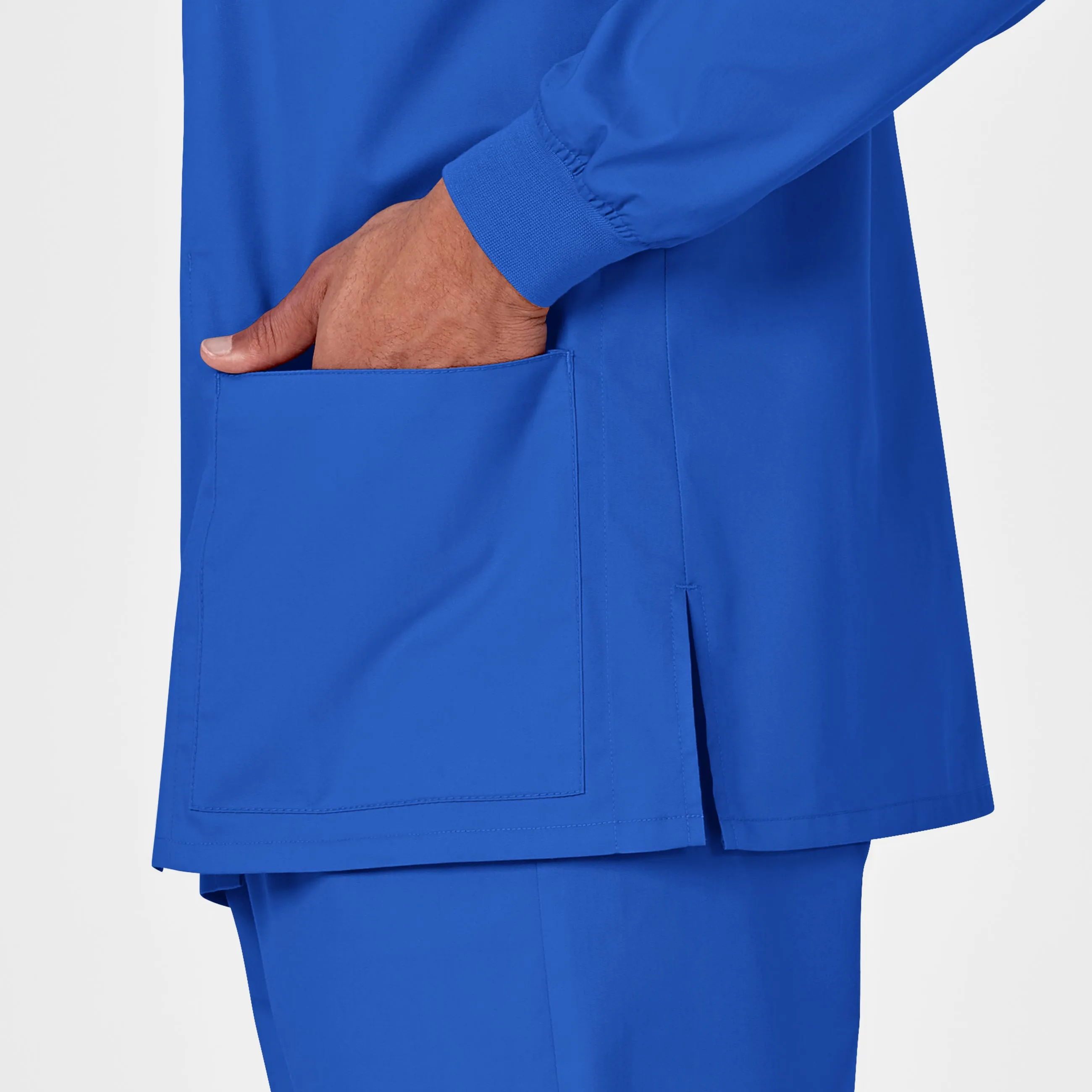 WonderWORK Unisex Snap Front Scrub Jacket - Royal