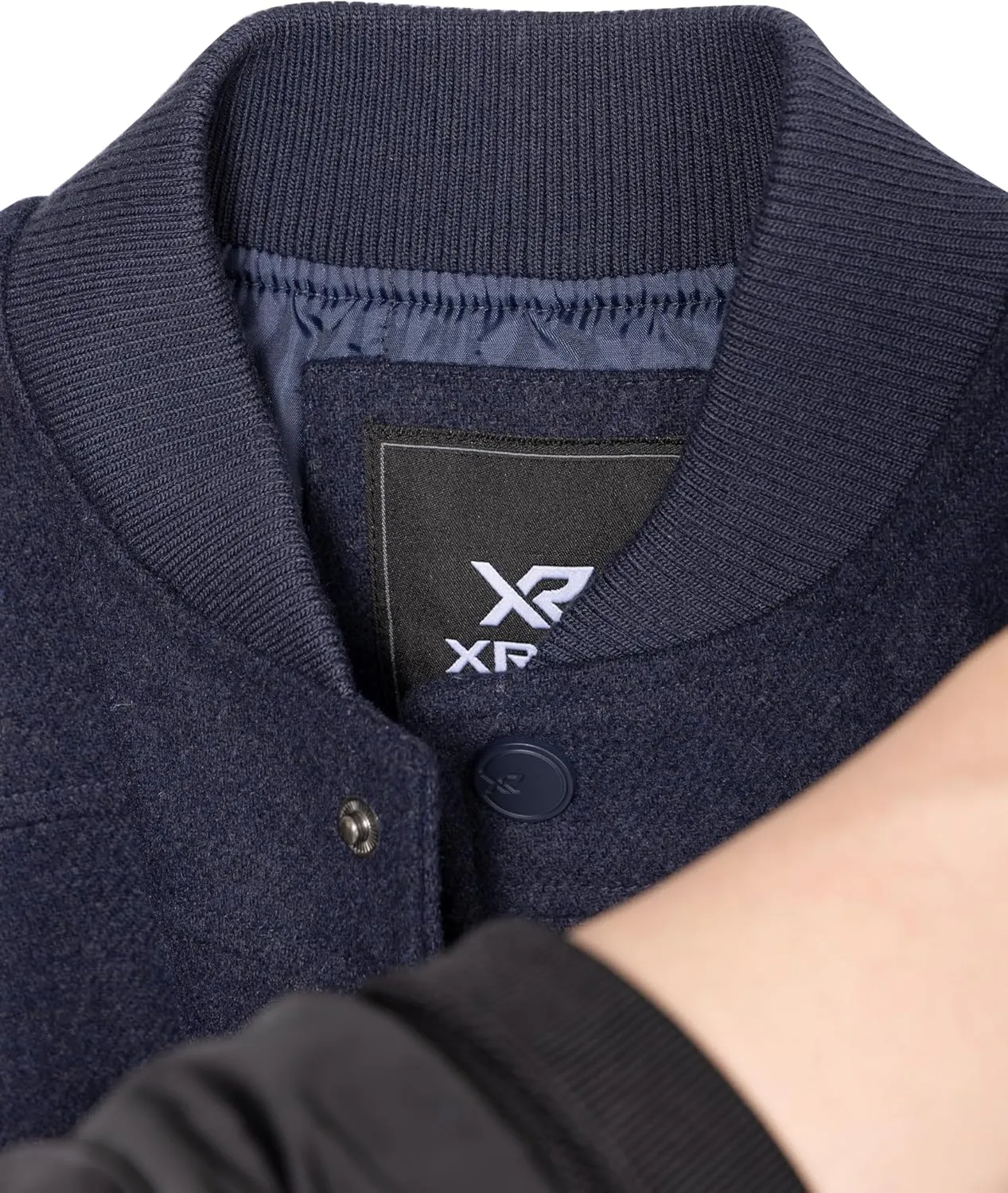 X RAY Boys Outerwear Coat with Faux Leather (S - XL), Wool Varsity Bomber Jacket for Kids W/Grainy PU Sleeves for Boys