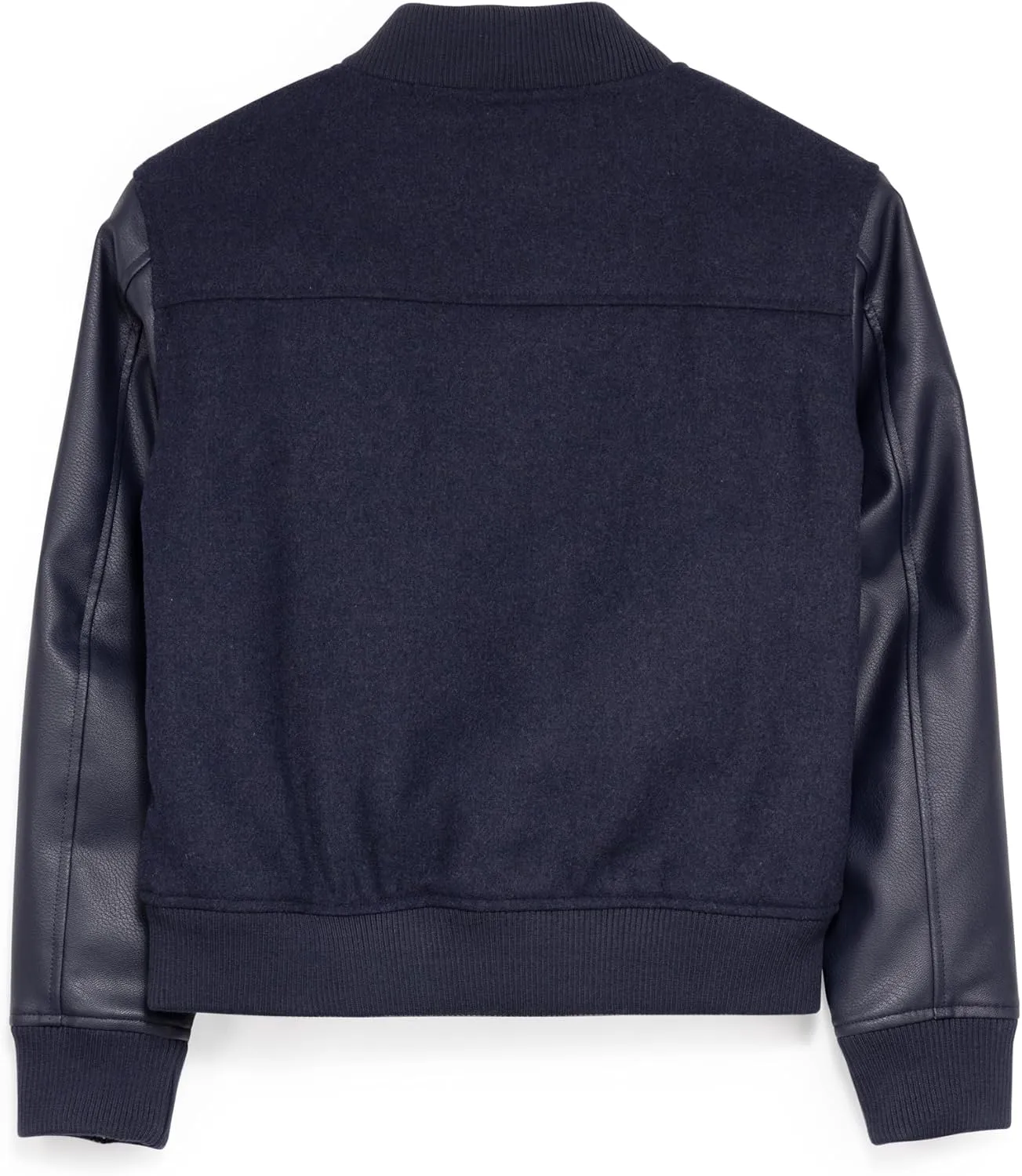 X RAY Boys Outerwear Coat with Faux Leather (S - XL), Wool Varsity Bomber Jacket for Kids W/Grainy PU Sleeves for Boys