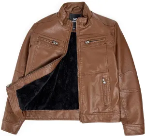 X RAY Teen Faux Leather Jacket for Fall & Winter (S - XL), Kids Outerwear Coat, Motorcycle PU Leather Jacket for Boys