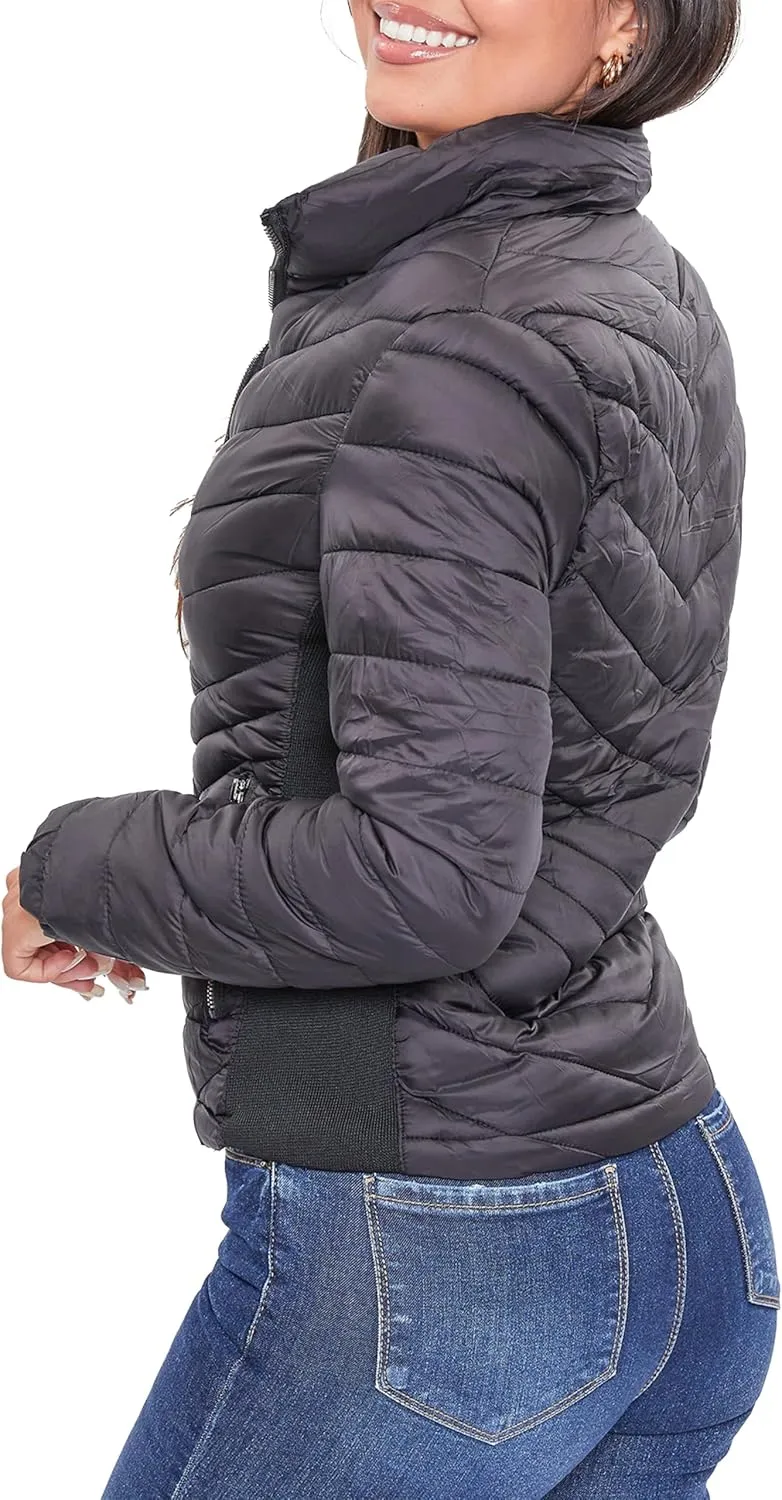 YMI Women's Junior Full Length Puffer Jacket with Detachable Sherpa Hood