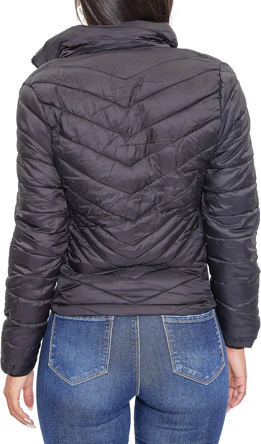 YMI Women's Junior Full Length Puffer Jacket with Detachable Sherpa Hood
