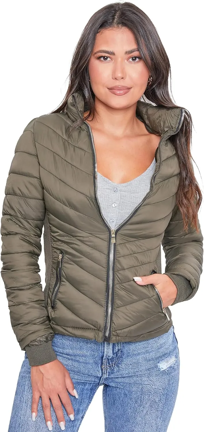 YMI Women's Junior Full Length Puffer Jacket with Detachable Sherpa Hood