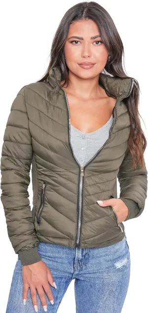 YMI Women's Junior Full Length Puffer Jacket with Detachable Sherpa Hood