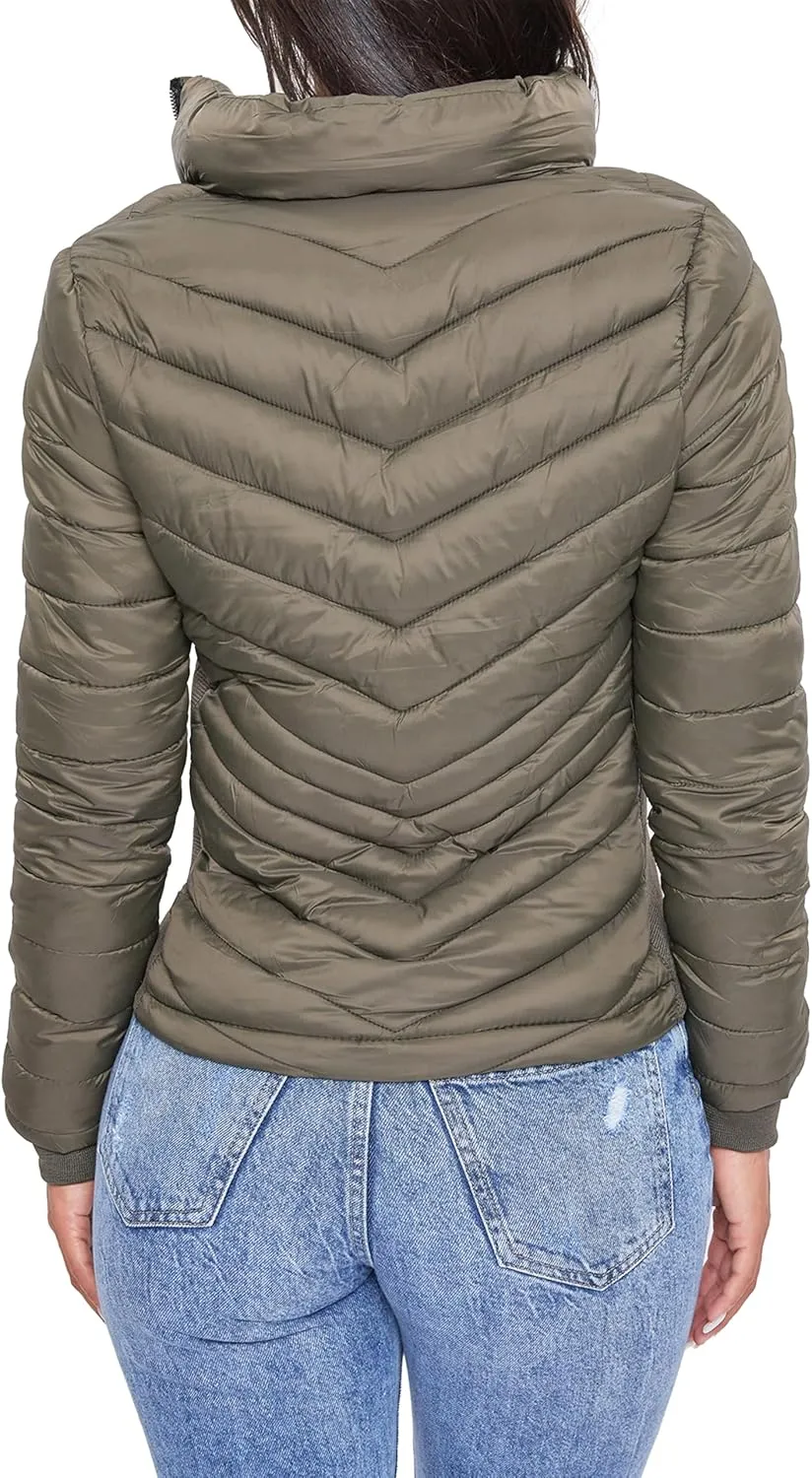 YMI Women's Junior Full Length Puffer Jacket with Detachable Sherpa Hood