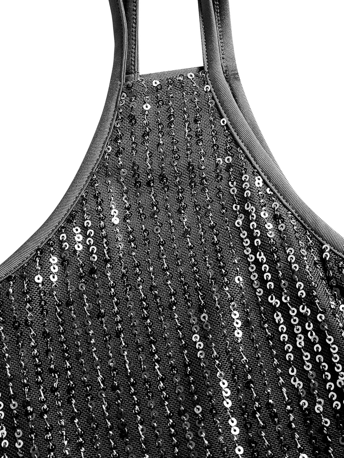 ZAFUL Women's Fashionable Loose Camisole top with Delicate Sequin Tassel Vest